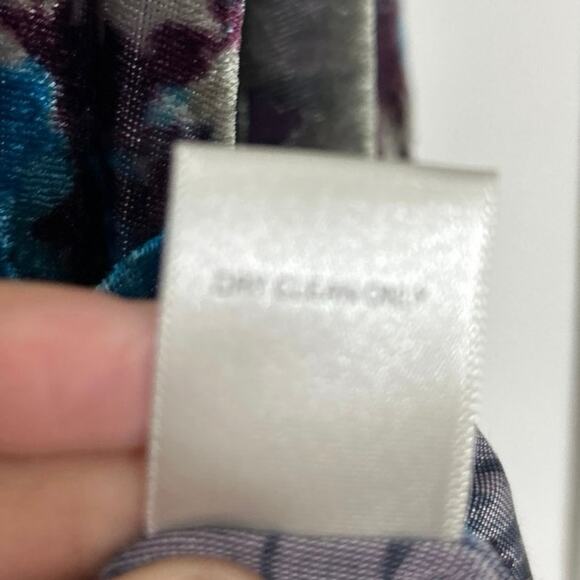 Velvet Floral Burnout Blouse Whimsigoth Boho Romantic Button Down Top Large - Picture 10 of 10